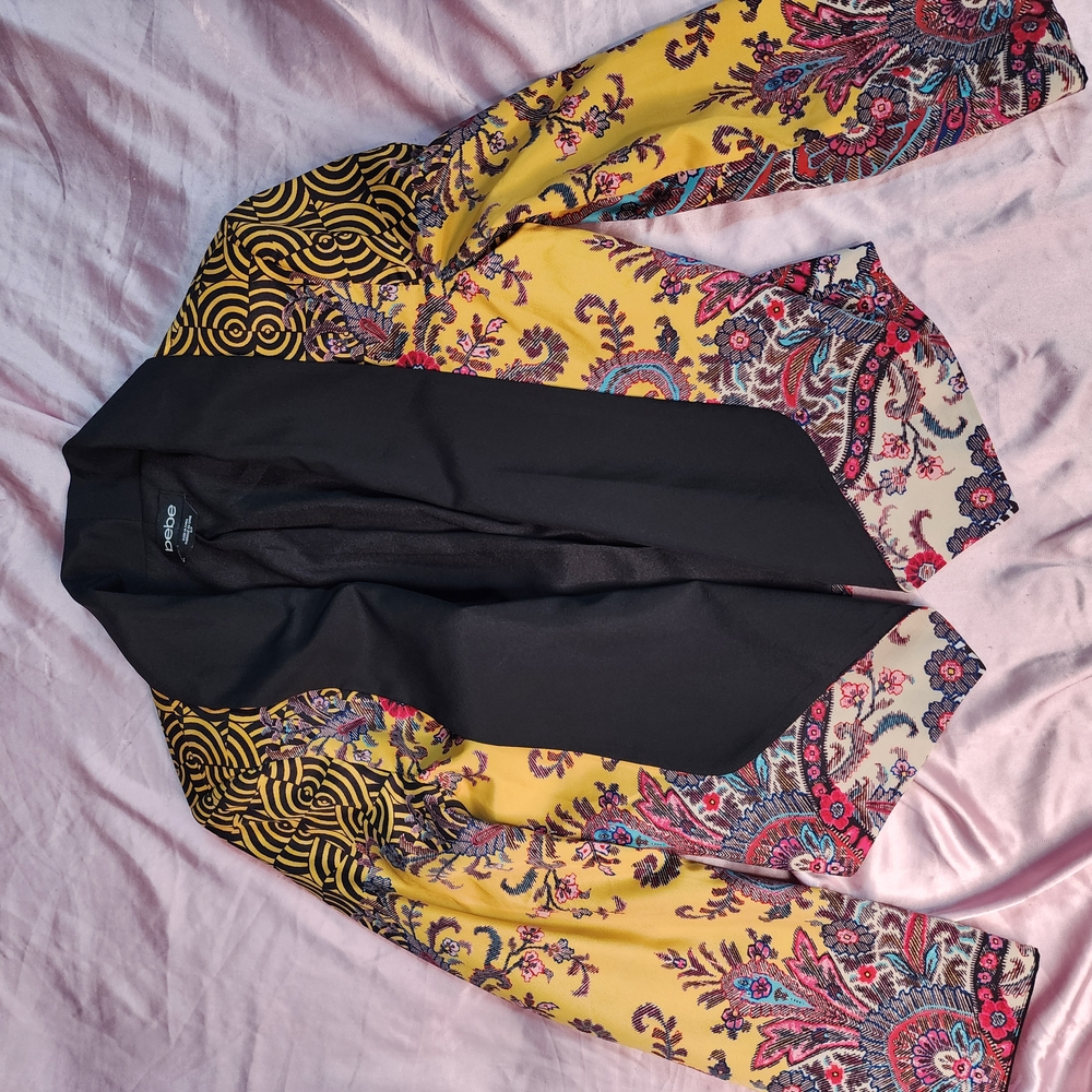 Bebe Multicolor Paisley Blazer